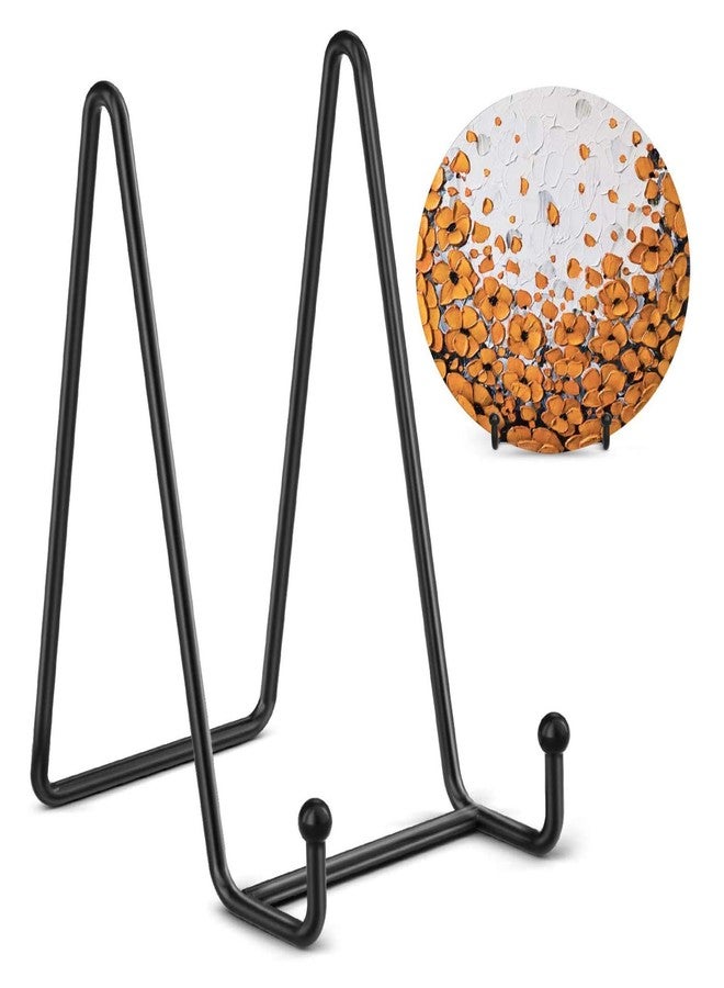 Pikify Steel Decorative Plate Picture Frame Book, Easel/Canvas Display Stand (Black, 6 Inch) - Image 1